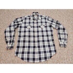 Vintage LL Bean Shirt Mens Medium Tall Plaid Button Up MacFlannel Long Sleeve